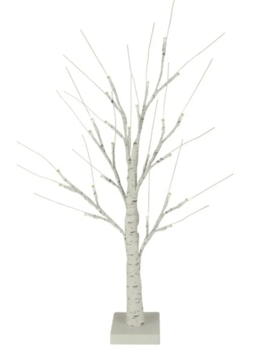 Pair (2) LED White Clear Warm‎ Pre-Lit Birch Trees Accent Lighting 24